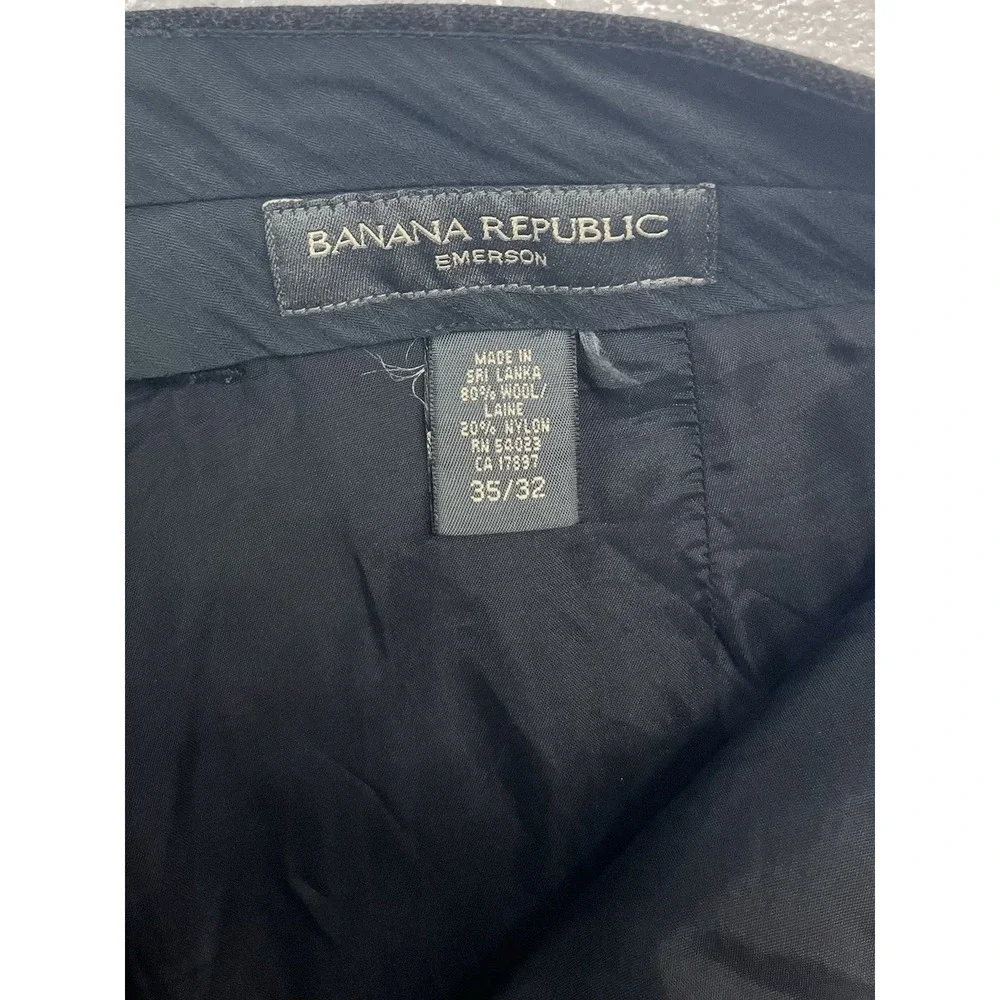 vtg Banana Republic 35x32 Emerson Cargo Pants Charcoal‎ Heavy Flannel Wool Mens